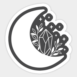 Moon with Flowers/Quartz Sticker